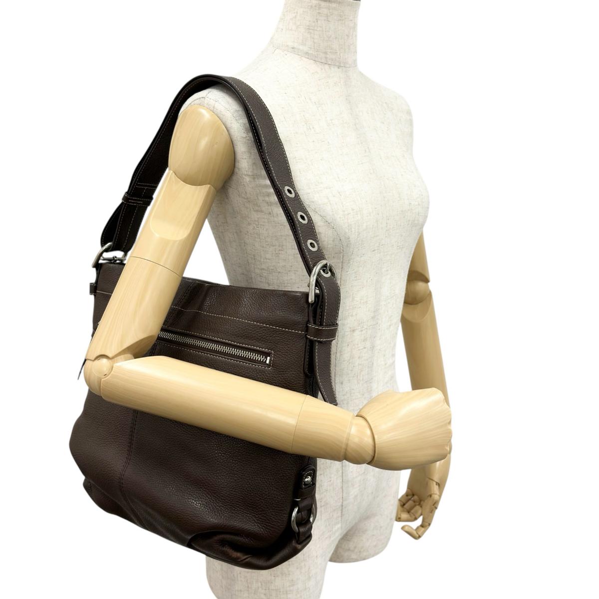 コーチ COACH ハンドバッグ
 ショルダーバッグ レザ－ F15064 レザー F1060 ブラウン 【SS】
 【中古】