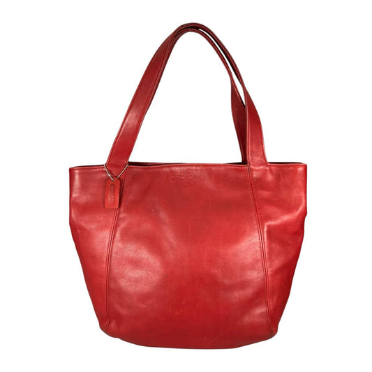 コーチ COACH ハンドバッグ
 トートバッグ オールドコーチ ラウンド型　 レザー 4182 レッド 【SS】
 【中古】