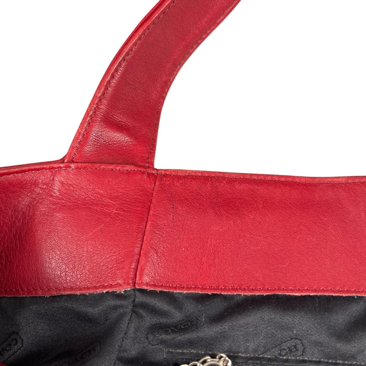 コーチ COACH ハンドバッグ
 トートバッグ オールドコーチ ラウンド型　 レザー 4182 レッド 【SS】
 【中古】
