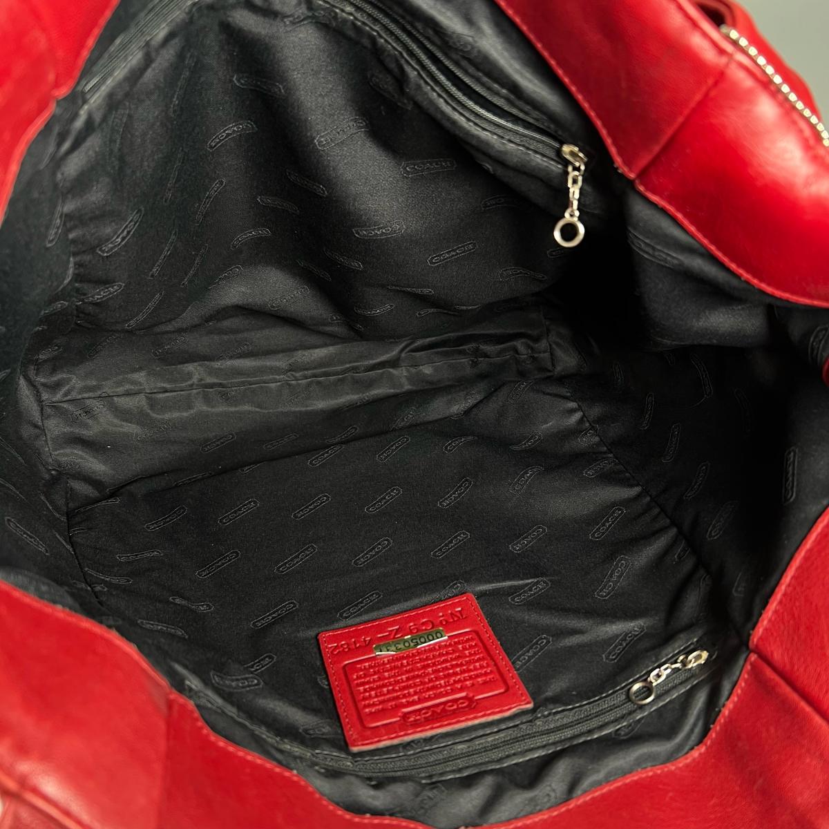 コーチ COACH ハンドバッグ
 トートバッグ オールドコーチ ラウンド型　 レザー 4182 レッド 【SS】
 【中古】