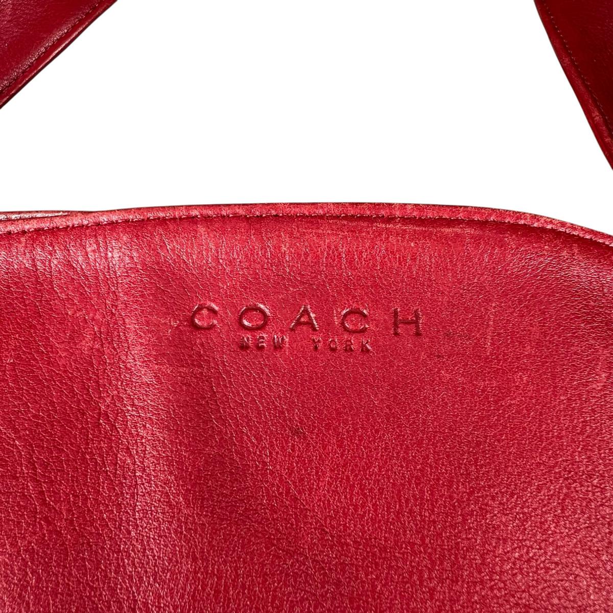 コーチ COACH ハンドバッグ
 トートバッグ オールドコーチ ラウンド型　 レザー 4182 レッド 【SS】
 【中古】