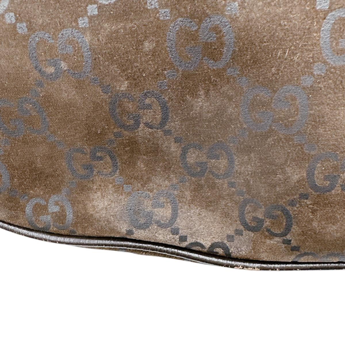 グッチ GUCCI ショルダーバッグ
 スエード ワンハンドル スクエア GGクリスタル 001・1206 ブラウン 【SS】
 【中古】