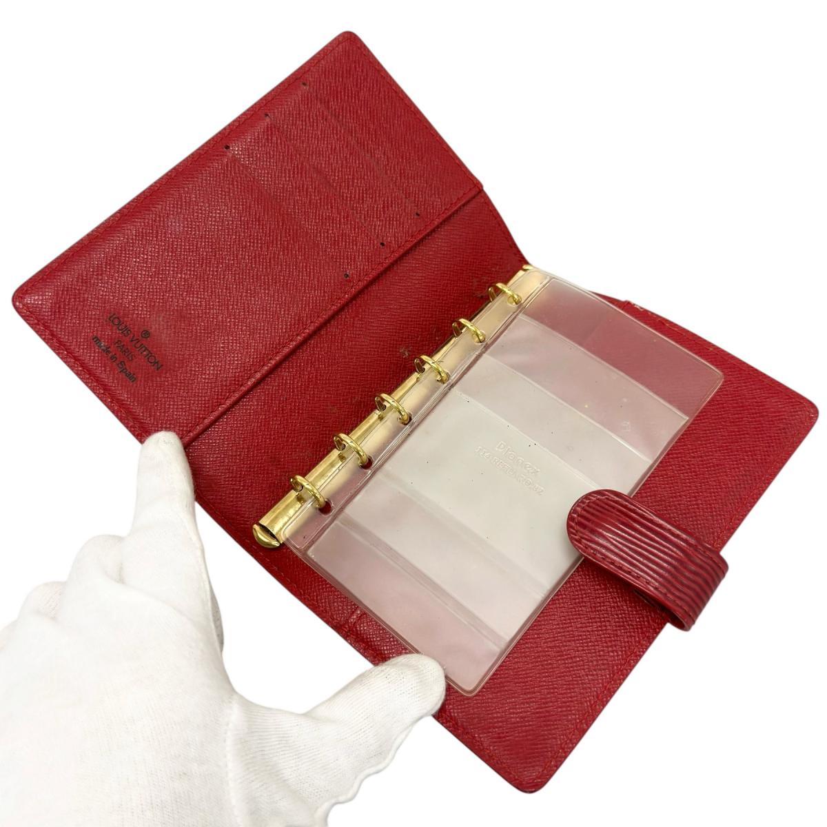 ルイヴィトン LOUIS VUITTON 手帳カバー
 アジェンダPM システム手帳カバー エピ 6穴 エピレザー R2005E レッド LV
 【SS】
 【中古】