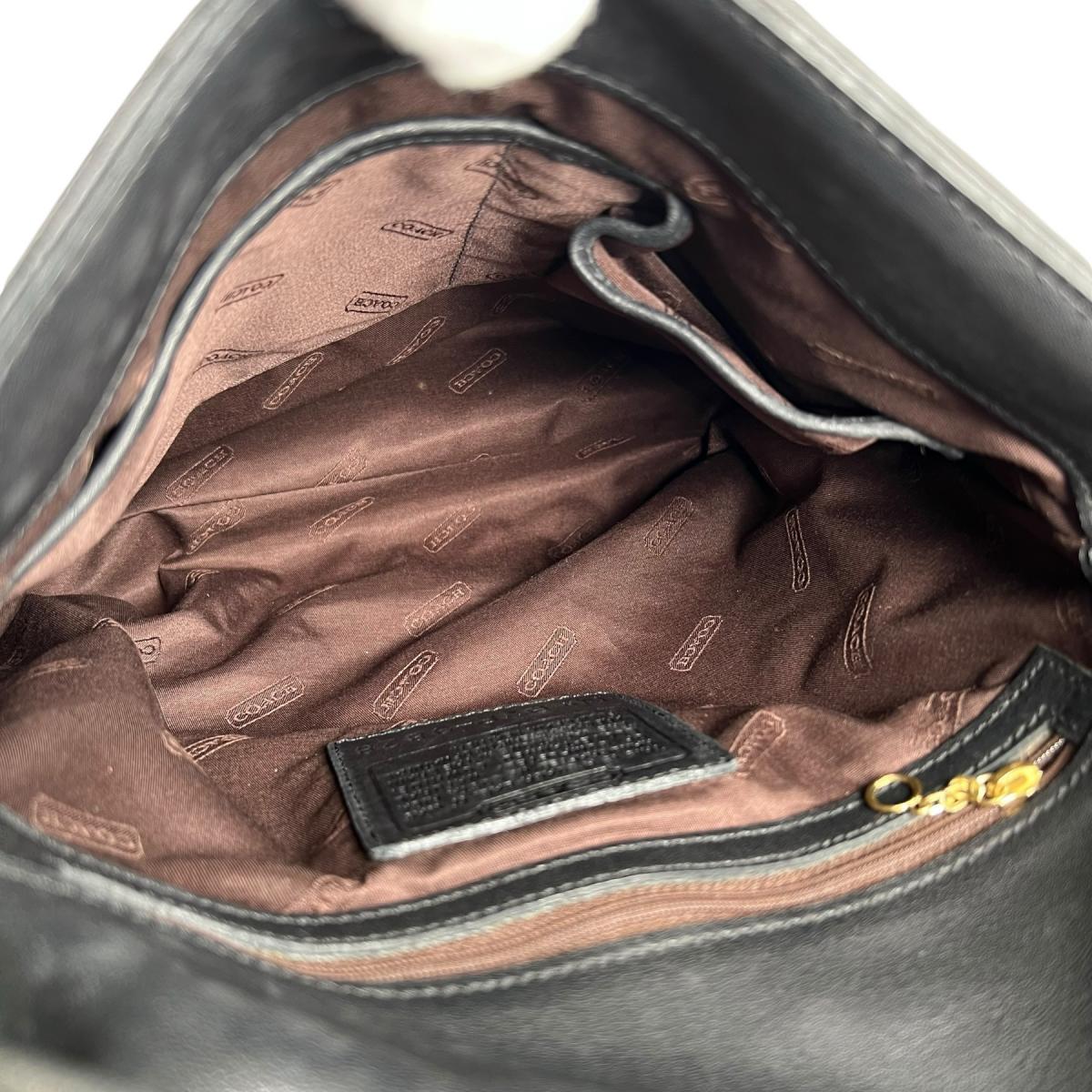 コーチ COACH ショルダーバッグ
 カーフ オールドコーチ ヴィンテージ レザー 9828 ブラック 【SS】
 【中古】