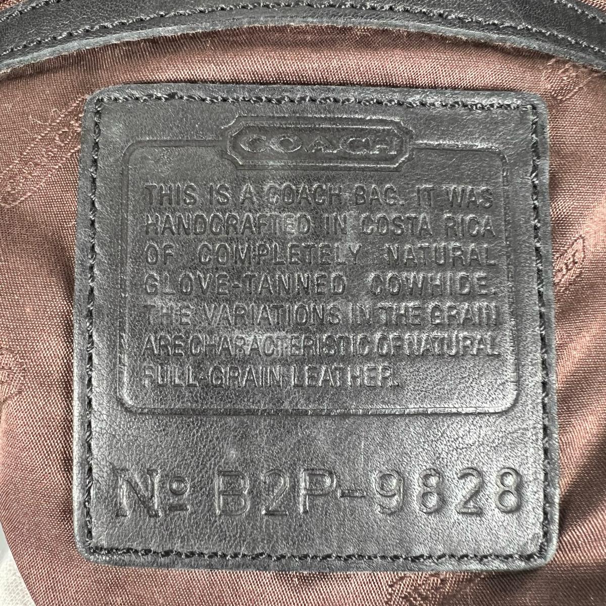 コーチ COACH ショルダーバッグ
 カーフ オールドコーチ ヴィンテージ レザー 9828 ブラック 【SS】
 【中古】