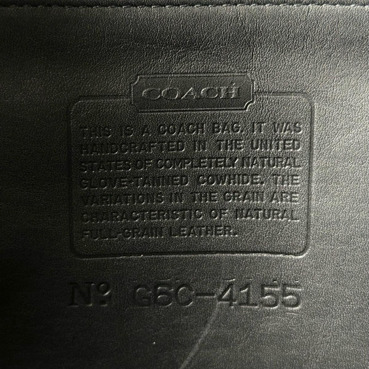 コーチ COACH ハンドバッグ
 ショルダーバッグ オールドコーチ 4155 レザー G6C ブラック 【SS】
 【中古】