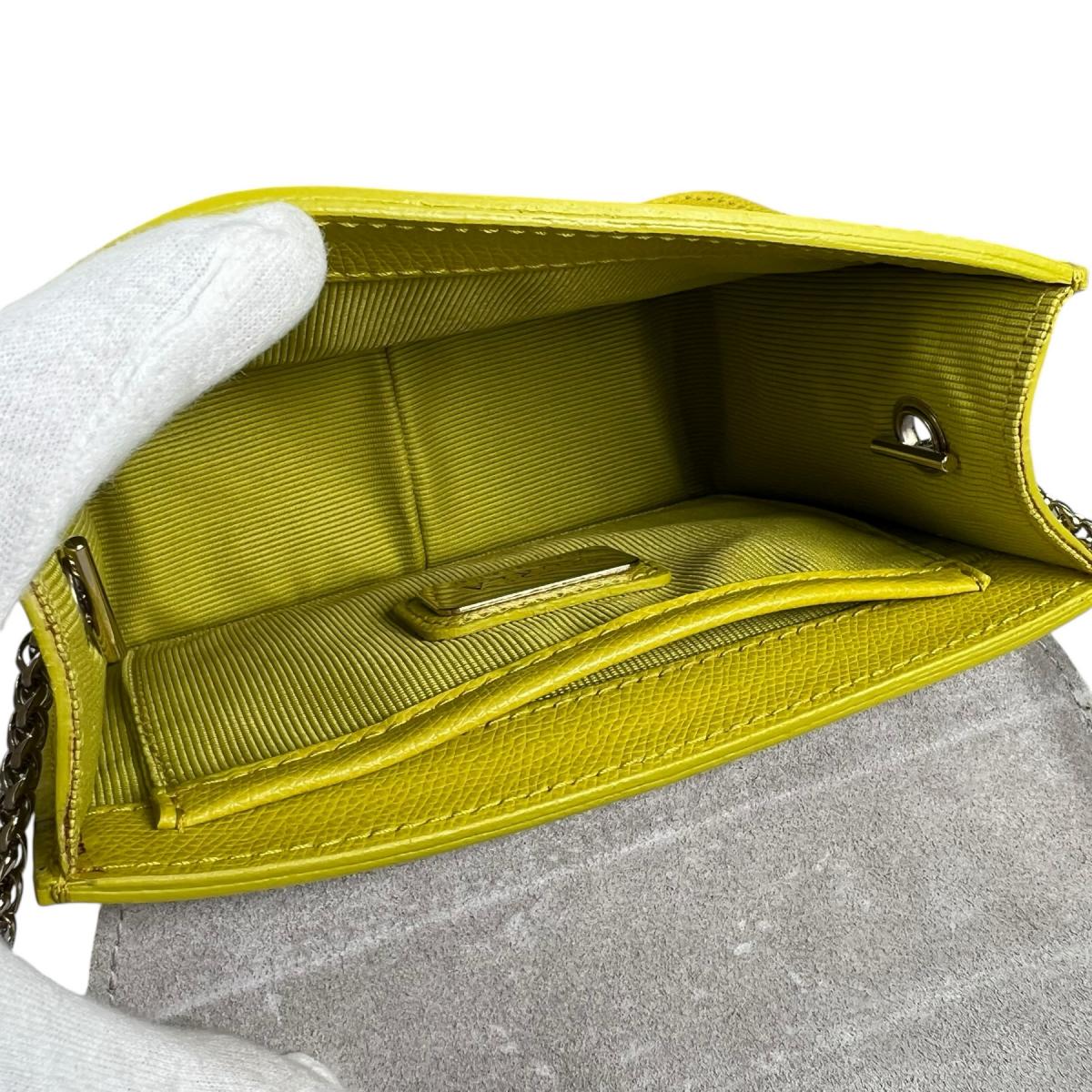 フルラ Furla ショルダーバッグ
 チェーンショルダーバッグ ゴールド金具 メトロポリス レザー イエロー 【SS】
 【中古】