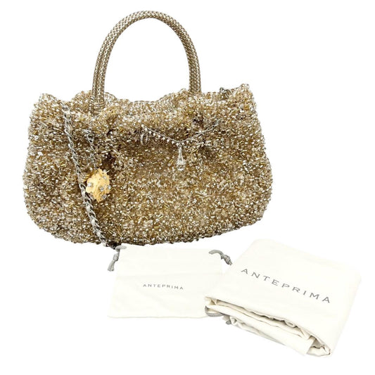 アンテプリマ ANTEPRIMA ハンドバッグ
 ワイヤーバッグ 2way ワイヤーグリッター ワイヤー シルバーゴールド 【SS】
 【中古】