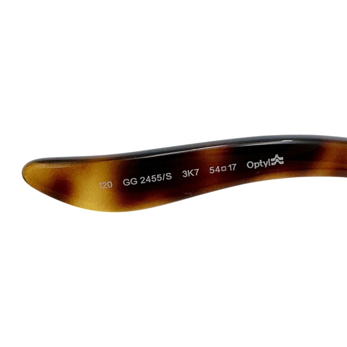 グッチ GUCCI サングラス
 スクエア 54□17 120 3K7 プラスチック GG2455/S ブラウン 【SS】
 【中古】