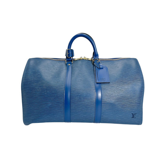 ルイヴィトン LOUIS VUITTON ボストンバッグ
 旅行かばん エピ キーポル45 エピレザー M42975 ブルー LV
 【SS】
 【中古】