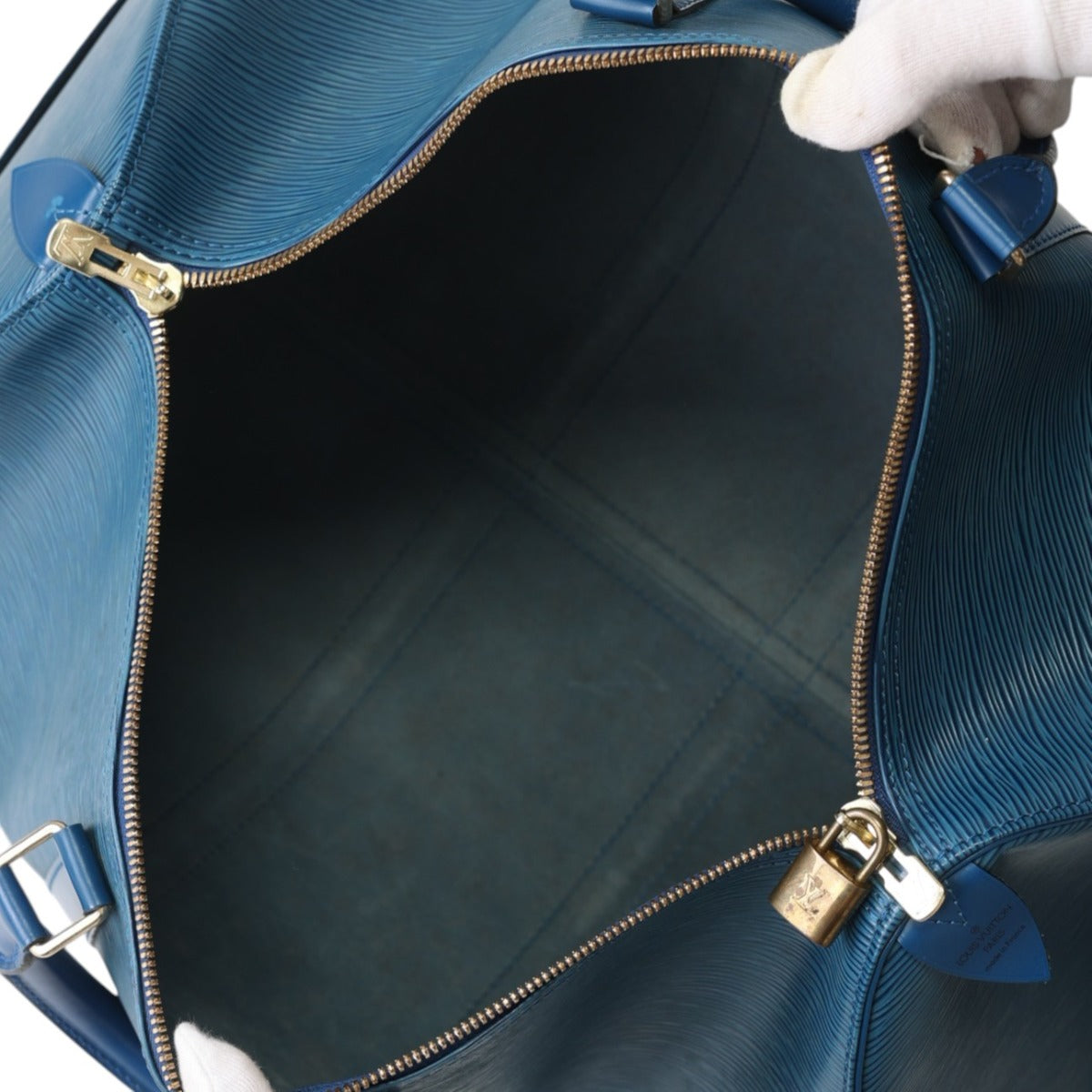 ルイヴィトン LOUIS VUITTON ボストンバッグ
 旅行かばん エピ キーポル45 エピレザー M42975 ブルー LV
 【SS】
 【中古】