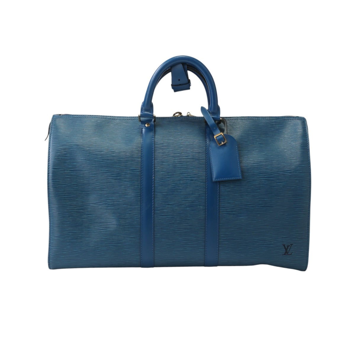 ルイヴィトン LOUIS VUITTON ボストンバッグ
 旅行かばん エピ キーポル45 エピレザー M42975 ブルー LV
 【SS】
 【中古】