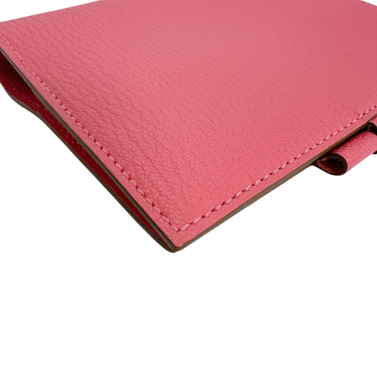エルメス HERMES 手帳カバー
 システム手帳 薄型 ミニアジェンダ レザー ピンク 【SS】
 【中古】