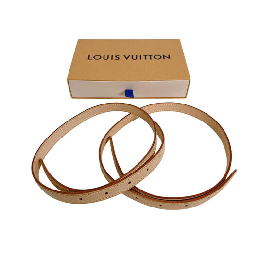 ルイヴィトン LOUIS VUITTON ショルダーストラップ
 ショルダーストラップ ヌメ革 2本 ヌメ革 ベージュ LV
 【SS】
 【中古】