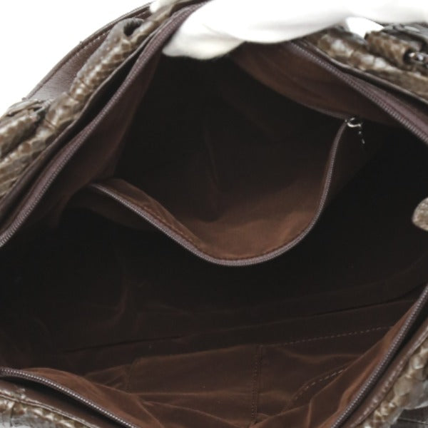 パイソン Python ハンドバッグ
 訳あり パイソン LB-2030 ニコチン 【SS】
 【中古】