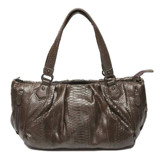 Python Shoulder Bag
 Handbag, defective, Python, LB-2030, nicotine [SS] 
【second hand】 