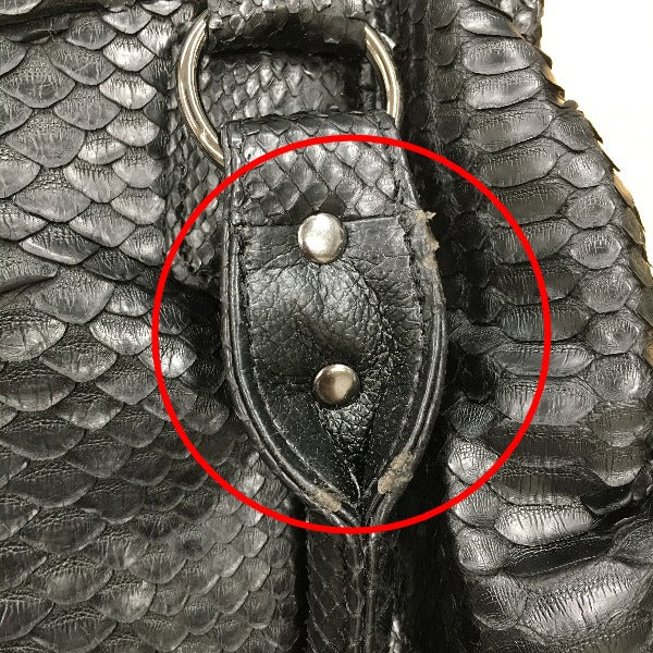 Handbags
 Diamond Python Handbag, Damaged Python LB-2025 Black [SS]
 【second hand】 