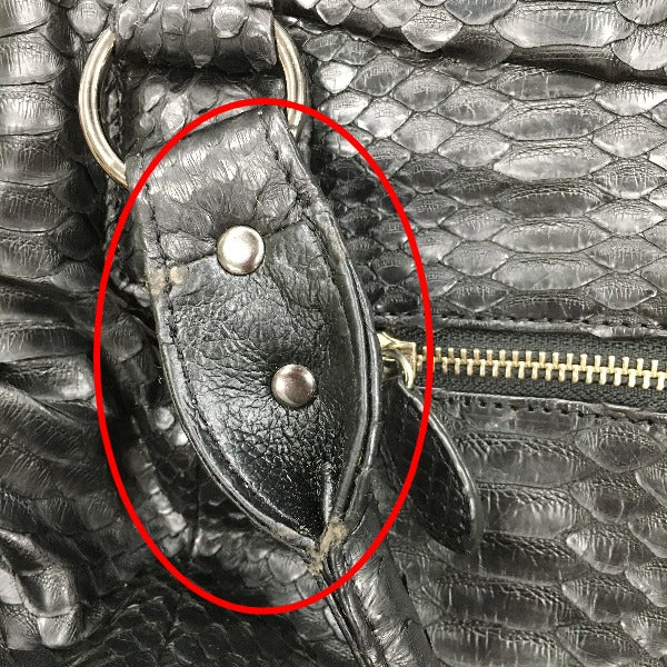 Handbags
 Diamond Python Handbag, Damaged Python LB-2025 Black [SS]
 【second hand】 