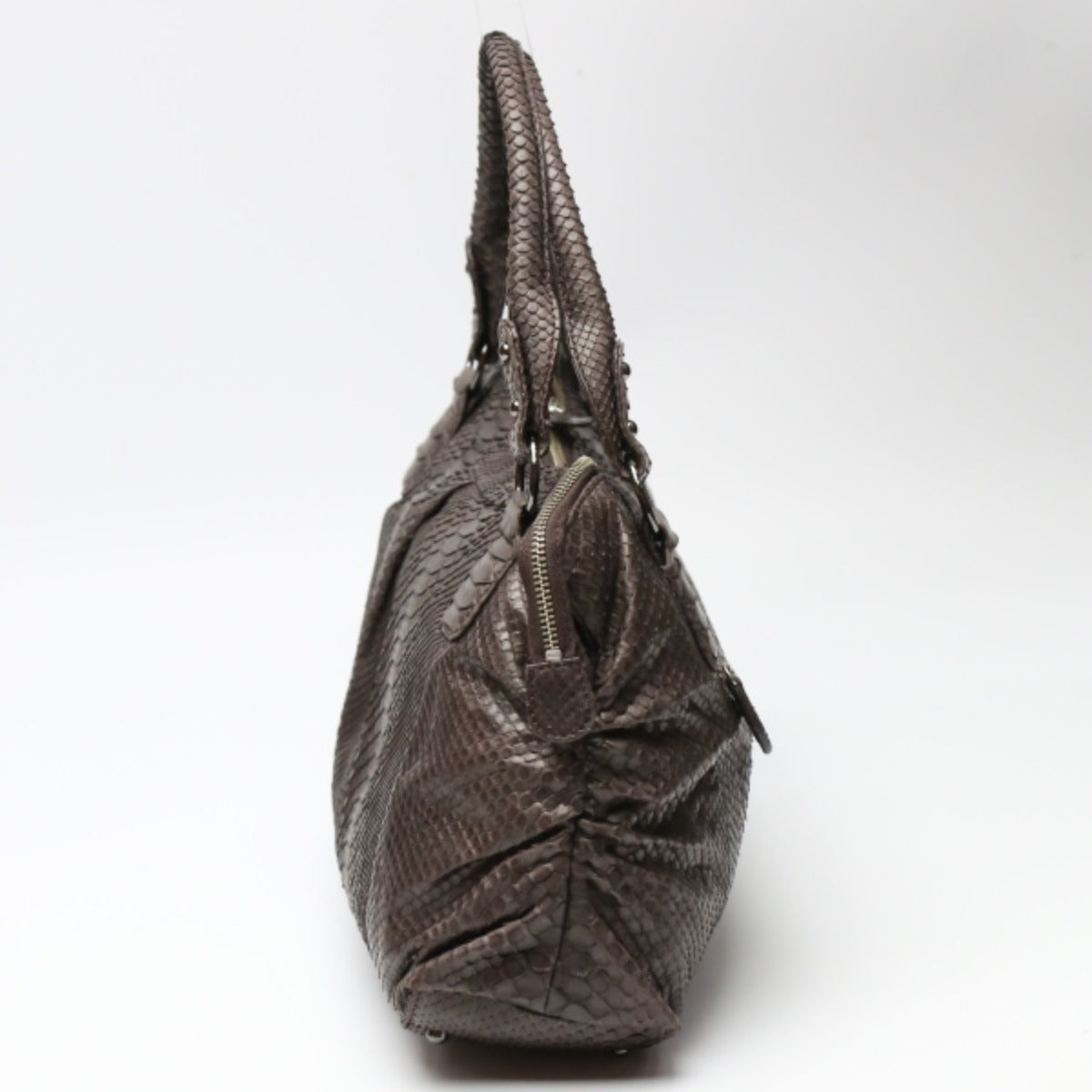 Handbags
 Damaged Python Handbag Python LB-2025 Nicotine Dark Brown [SS]
 【second hand】 