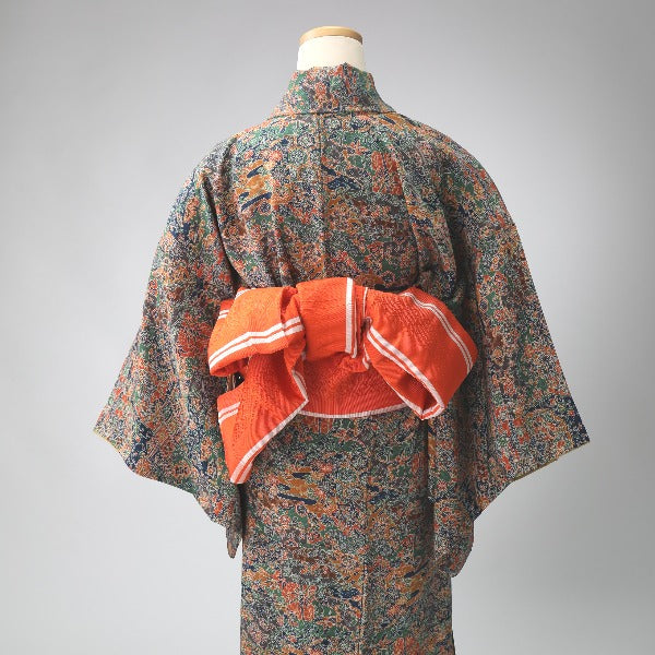 Other obi
 Presentation obi, pure silk, persimmon color, orange [SS]
 【second hand】 