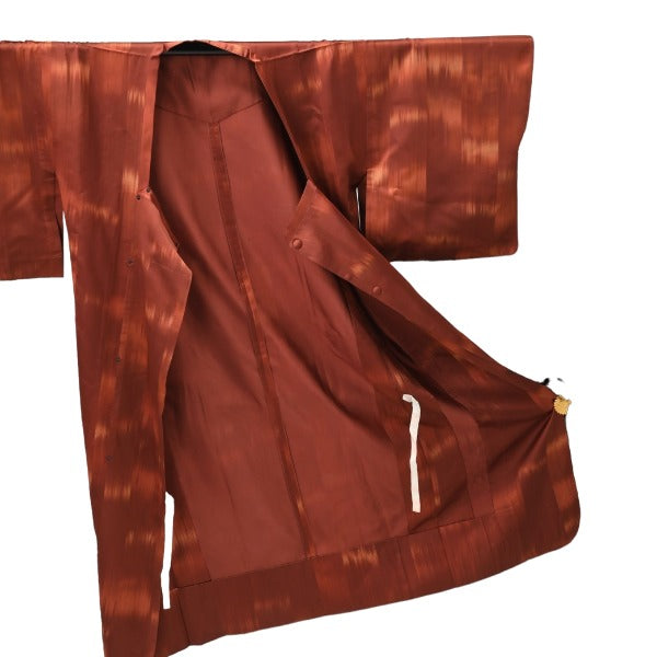 Travel and rain coat
 Kimono, Japanese clothing, synthetic fiber, Michiyuki coat, polyester, brick color [SS]
 【second hand】 