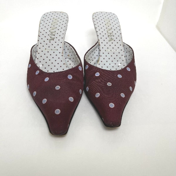 PRADA Mules
 Polka dot pattern 36 1/2 Other Wine red [SS]
 【second hand】 