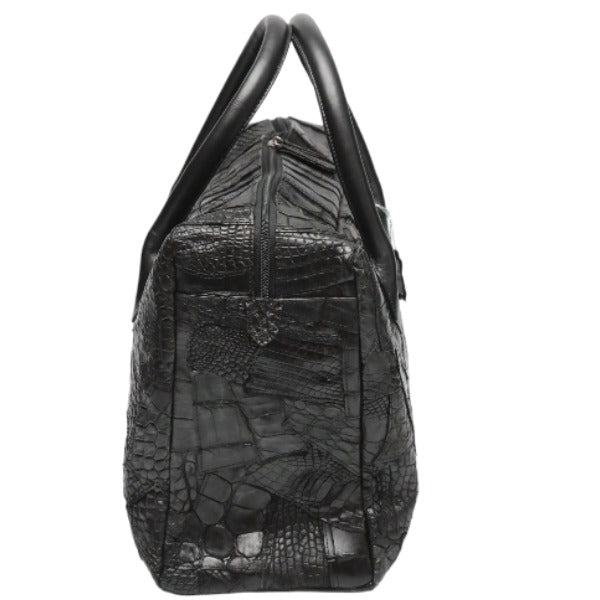 CROCODILE Boston bag
 2WAY Defective Crocodile Patch 11821 Black [SS]
 【second hand】 