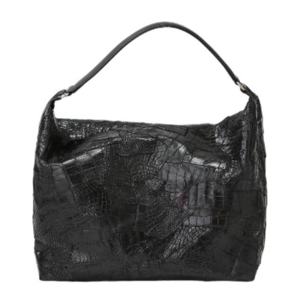 クロコダイル CROCODILE ショルダーバッグ
 パッチワーク 訳あり マット クロコダイル K-11765 ブラック 【H】