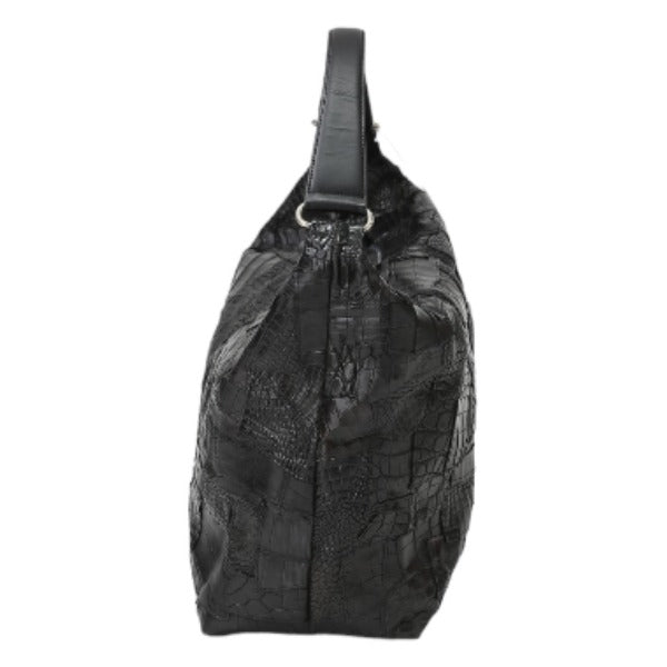 クロコダイル CROCODILE ショルダーバッグ
 パッチワーク 訳あり マット クロコダイル K-11765 ブラック 【H】