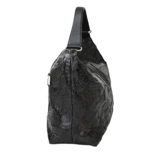 クロコダイル CROCODILE ショルダーバッグ
 パッチワーク 訳あり マット クロコダイル K-11765 ブラック 【H】