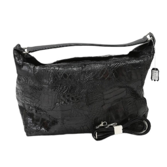 クロコダイル CROCODILE ショルダーバッグ
 パッチワーク 訳あり マット クロコダイル K-11765 ブラック 【H】