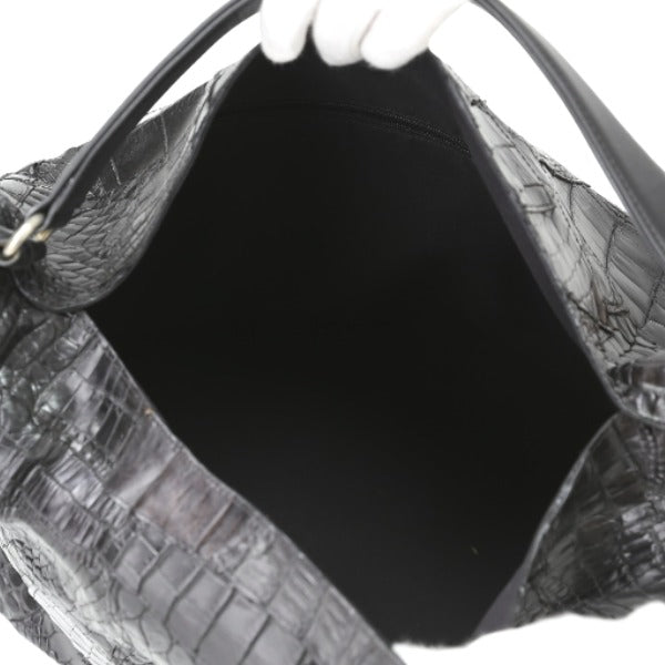 クロコダイル CROCODILE ショルダーバッグ
 パッチワーク 訳あり マット クロコダイル K-11765 ブラック 【H】
