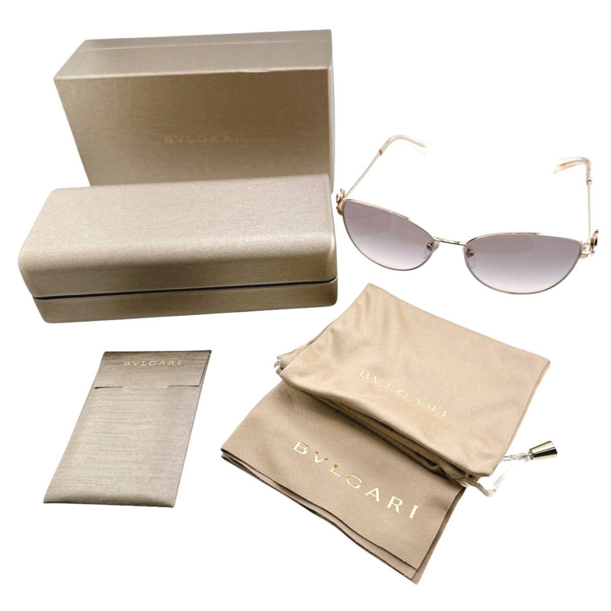 ブルガリ BVLGARI サングラス
 サングラス 57口17 140 2N 2014/3B プラスチック 0BV6185B ゴールド 【SS】
 【中古】