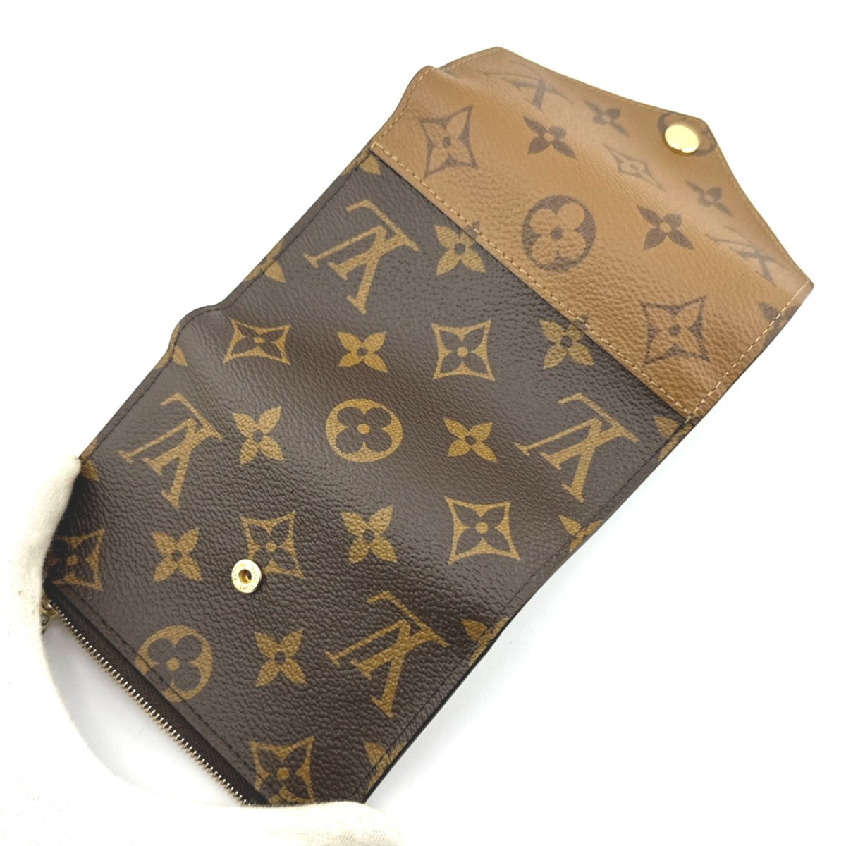 ルイヴィトン LOUIS VUITTON 二つ折り財布
 二つ折り財布 モノグラムリバース ポルトフォイユ・ヴィクトリーヌ モノグラムキャンバス M81557 ブラウン LV
 【中古】