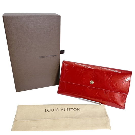 ルイヴィトン LOUIS VUITTON 長財布
 3つ折長財布 ヴェルニ インターナショナル モノグラムヴェルニ M91246 レッド LV
 【SS】
 【中古】