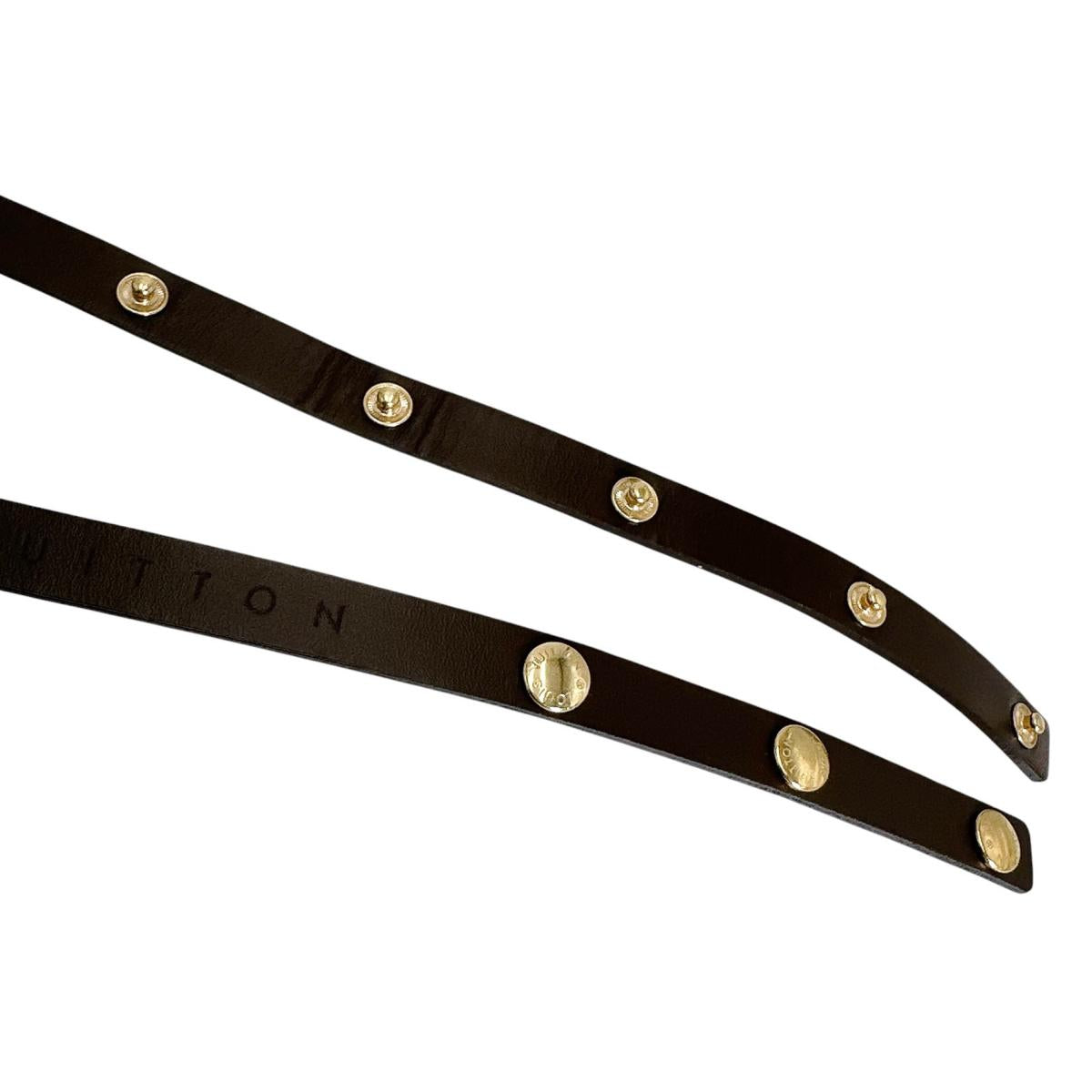 ルイヴィトン LOUIS VUITTON ショルダーストラップ
 ストラップ ダミエ ボタン式 レザー ブラウン LV
 【SS】
 【中古】