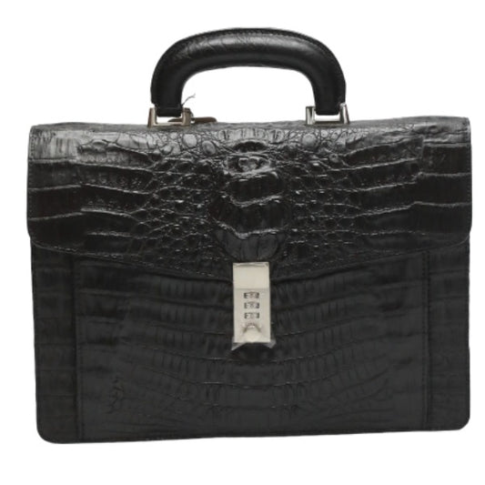 Second bag
 Caiman crocodile leather second bag, black [SS] 