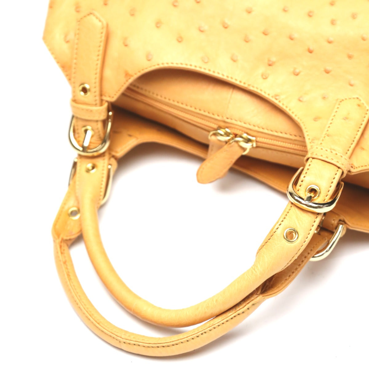 Ostrich handbag
 
2WAY Full Point Shoulder Bag Ostrich Yellow [SS]
 【second hand】 