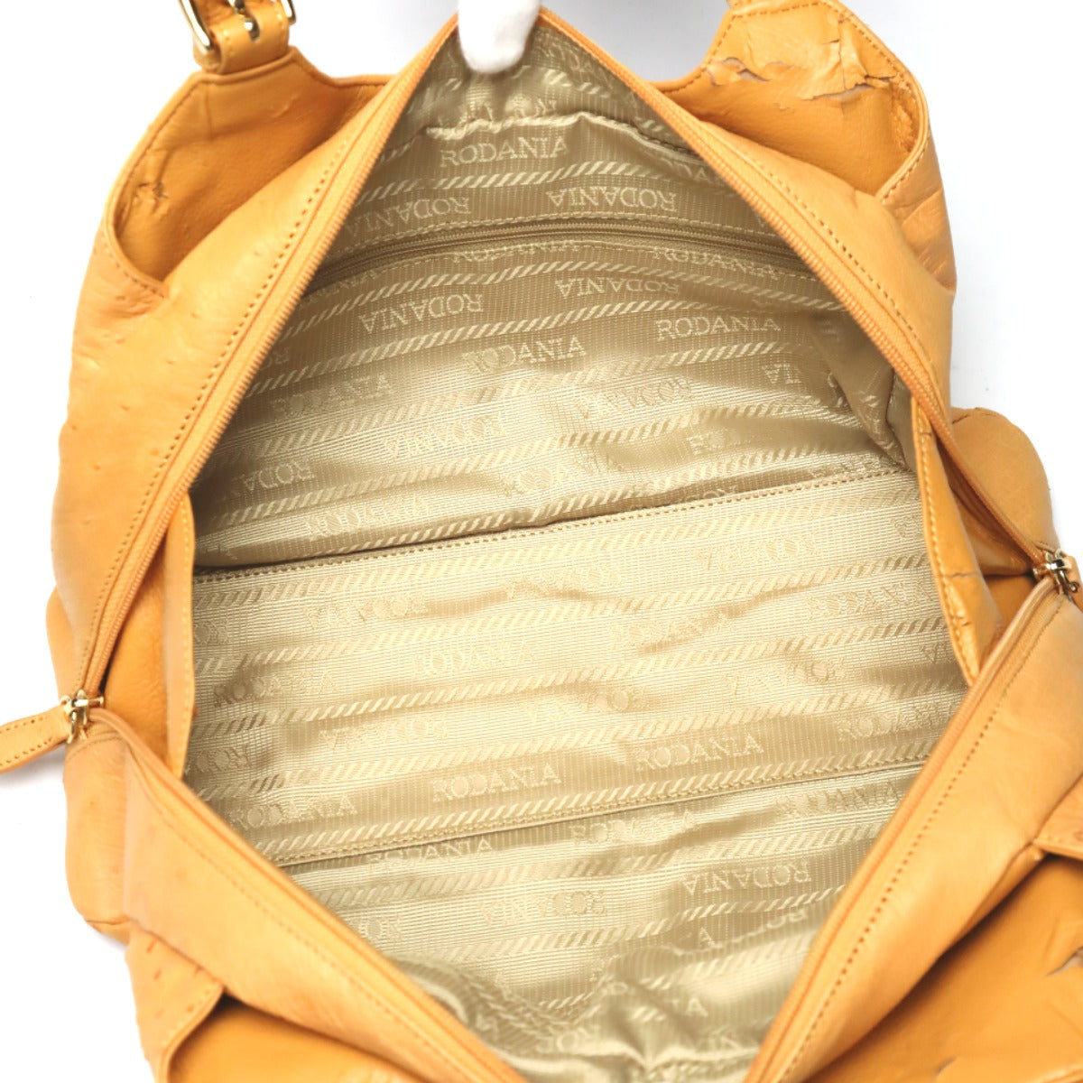 Ostrich handbag
 
2WAY Full Point Shoulder Bag Ostrich Yellow [SS]
 【second hand】 