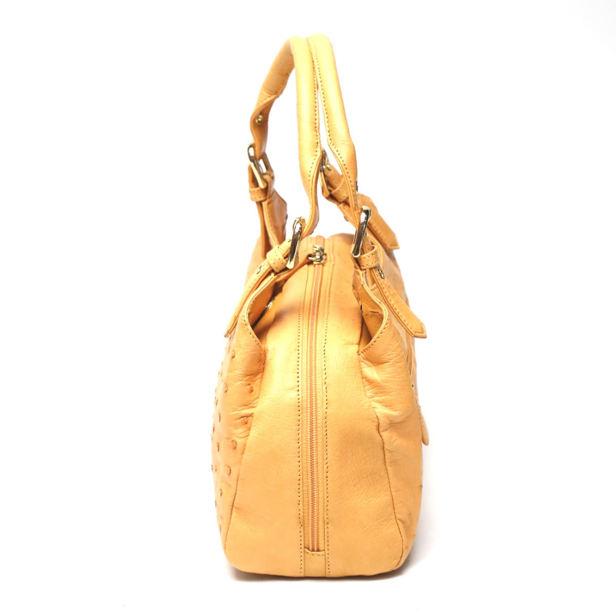 Ostrich handbag
 
2WAY Full Point Shoulder Bag Ostrich Yellow [SS]
 【second hand】 