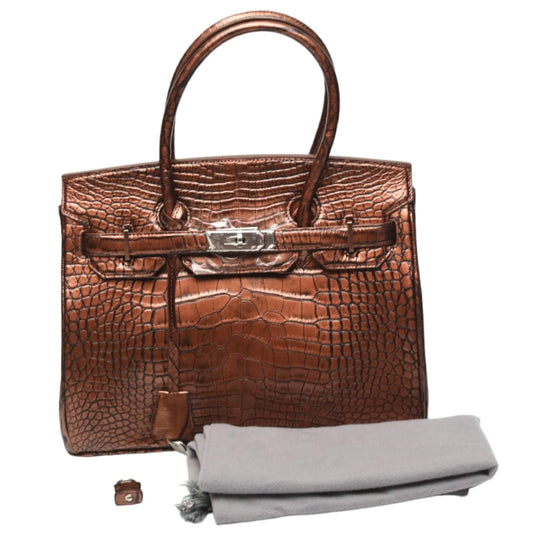 Crocodile handbag
 Henlon Metallic 30cm Crocodile YB-2101 Brown [SS] 