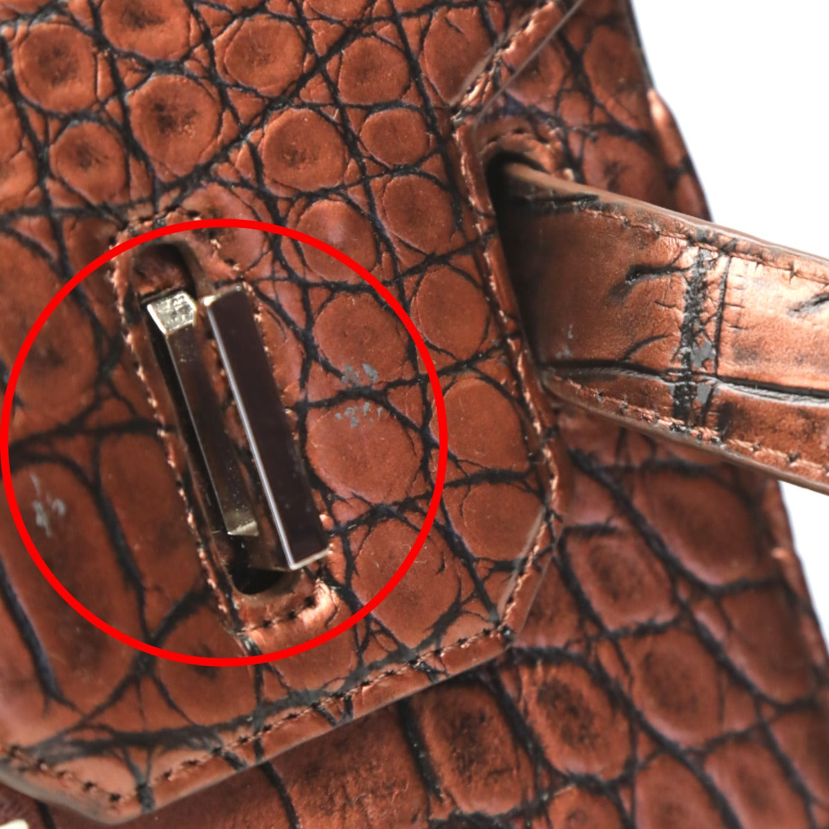 Crocodile handbag
 Henlon Metallic 30cm Crocodile YB-2101 Brown [SS] 