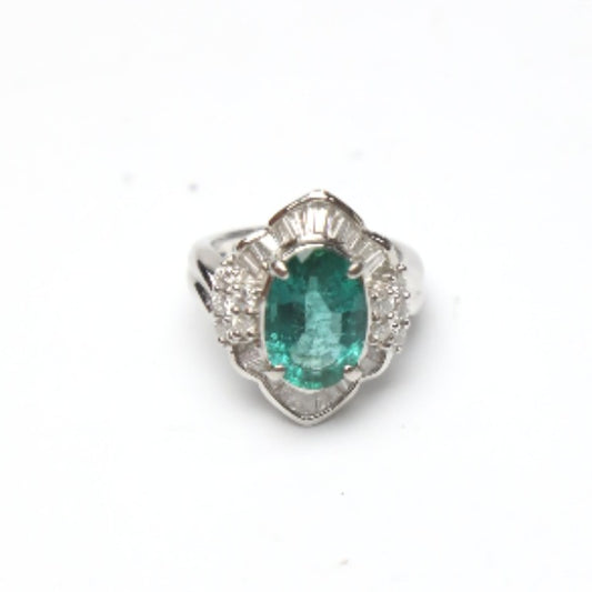 Rings
 Emerald Diamond Pt900 #12.5 [H]
 【second hand】 