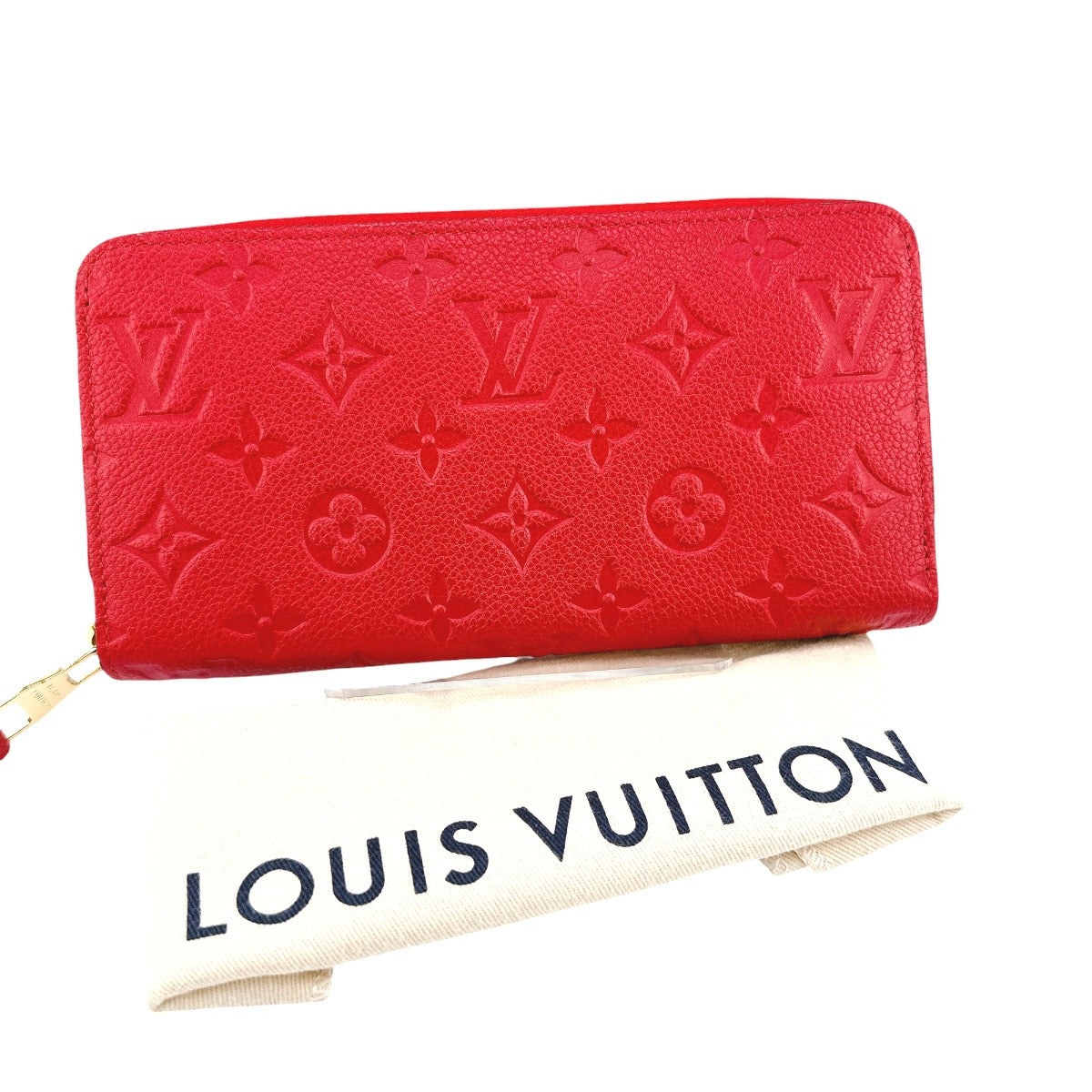 ルイヴィトン LOUIS VUITTON 長財布
 ファスナー付き長財布 モノグラム ジッピーウォレット モノグラムアンプラント M60737 レッド LV
 【中古】