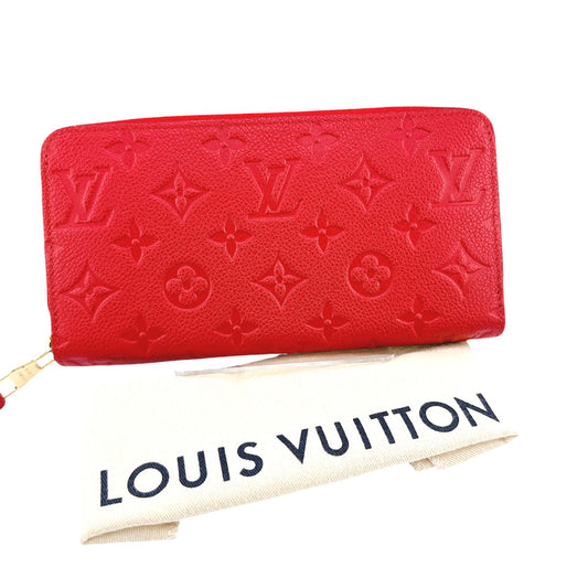 ルイヴィトン LOUIS VUITTON 長財布
 ファスナー付き長財布 モノグラム ジッピーウォレット モノグラムアンプラント M60737 レッド LV
 【SS】
 【中古】