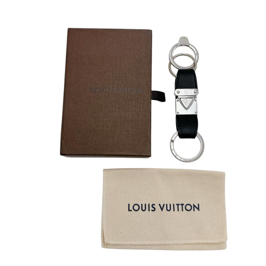 ルイヴィトン LOUIS VUITTON キーホルダー
 キーリング ポルト クレ・ヴァレ レザー M85034 ブラック LV
 【SS】
 【中古】