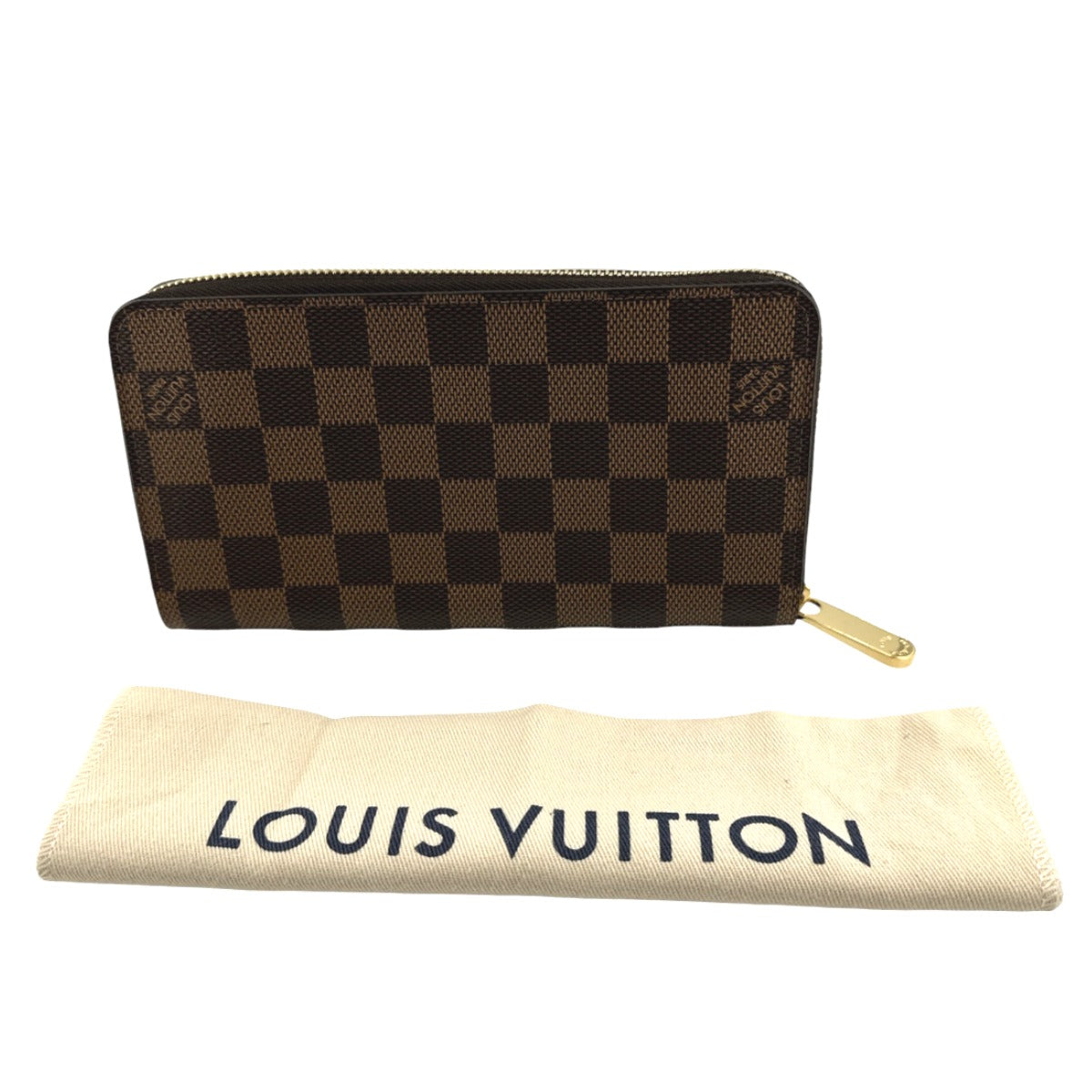 ルイヴィトン LOUIS VUITTON 長財布
 ラウンドファスナー ダミエ  ジッピーウォレット ダミエキャンバス N60015 エベヌ LV
 【SS】
 【中古】