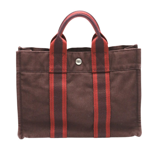 エルメス HERMES トートバッグ
 ミニバッグ フールトゥPM キャンバス ボルドー 【SS】
 【中古】