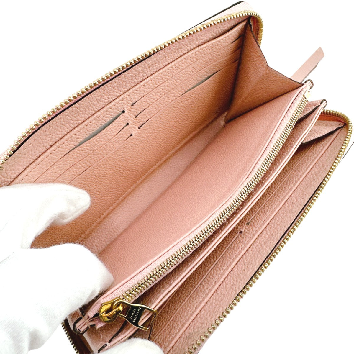 ルイヴィトン LOUIS VUITTON 長財布
 ラウンドファスナー アンプラント ジッピーウォレット モノグラムアンプラント M64090 ローズプードル LV
 【SS】
 【中古】