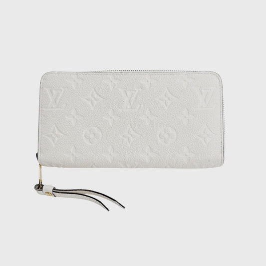 ルイヴィトン LOUIS VUITTON 長財布
 ラウンドファスナー モノグラム ポルトフォイユ・スクレット　ロン モノグラムアンプラント M93437 ネージュ LV
 【SS】
 【中古】